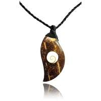 Load image into Gallery viewer, Shivaauge Kette Kokosholz Welle schwarz Baumwolle gewachst Shiva Auge - chic - net.de
