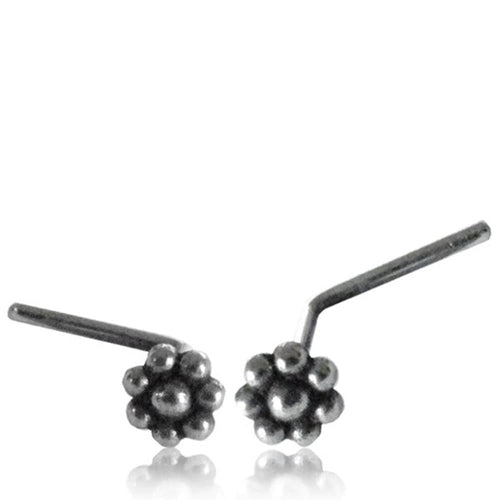 Silber Nasenstecker 0,8 mm Nostril Blume L - Form Nasenpiercing - chic - net.de
