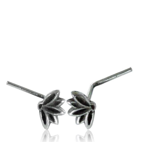 Silber Nasenstecker 0,8 mm Nostril Lotusblüte L - Form Nasenpiercing - chic - net.de