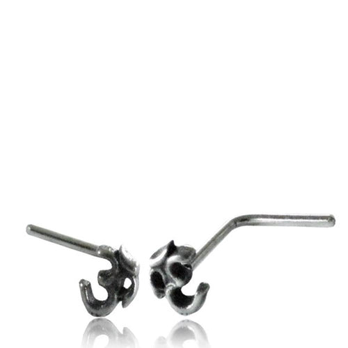 Silber Nasenstecker 0,8 mm Nostril Om L - Form Nasenpiercing - chic - net.de