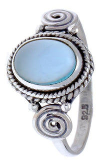 Load image into Gallery viewer, Silber Ring Chalzedon Seile Spiralen Kreise oval blau - chic - net.de
