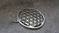 Cargar imagen en el visor de la galería, Silberanhänger 30 mm Blume des Lebens Anhänger Sterling 925er Silber glänzend - chic - net.de
