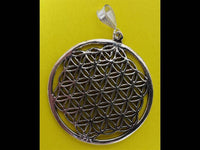 Cargar imagen en el visor de la galería, Silberanhänger 30 mm Blume des Lebens Anhänger Sterling 925er Silber glänzend - chic - net.de
