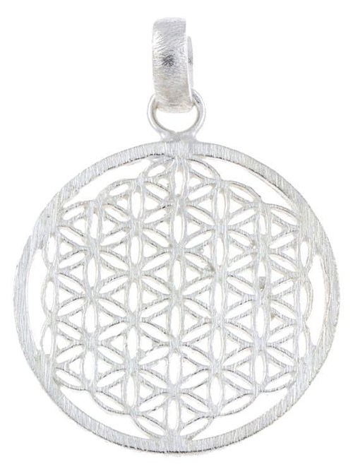 Silberanhänger 30 mm Blume des Lebens Anhänger Sterling 925er Silber matt - chic - net.de