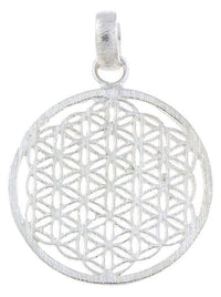 Load image into Gallery viewer, Silberanhänger 30 mm Blume des Lebens Anhänger Sterling 925er Silber matt - chic - net.de

