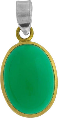Load image into Gallery viewer, Silberanhänger vergoldet oval Stein Onyx grün Anhänger 925 Sterling Silber - chic - net.de
