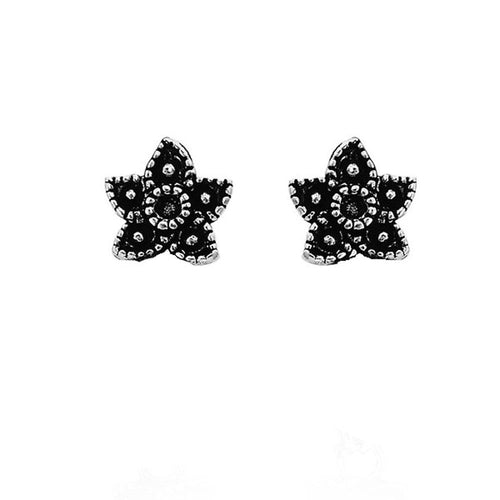 Silberohrstecker Ohrstecker Ohrringe Unisex 925er Sterling Silber Schmuck Seestern dunkel oxidiert - chic - net.de