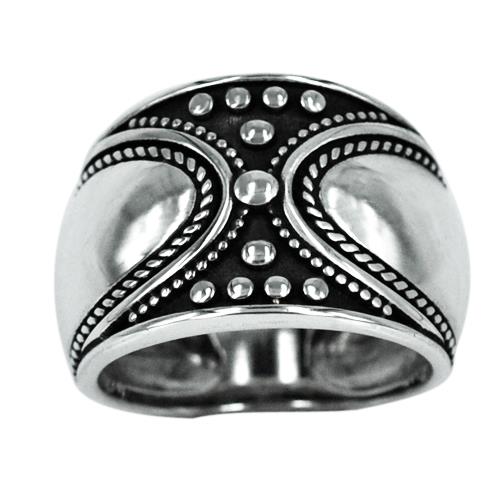 Silberring Bali schwarz Flächen Kreis Muster Ringe Ring 925er Sterling Silber Damen Schmuck - chic - net.de