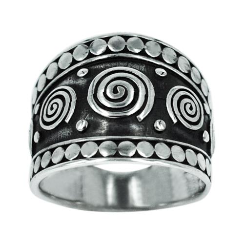 Silberring Bali schwarz oxidiert Spiralen Kreise Ringe Ring 925er Sterling Silber Damen Schmuck - chic - net.de