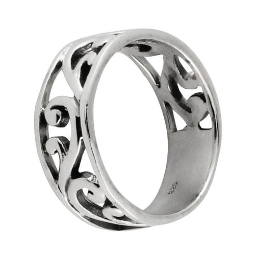 Silberring Bandring Schnörkel 7 mm 925er Sterling Silber Designer Ringe Schmuck - chic - net.de