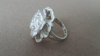 Cargar imagen en el visor de la galería, Silberring Blume rau hell oxidiert glänzend Ring 925er Sterling Silber Damen Designer Schmuck - chic - net.de
