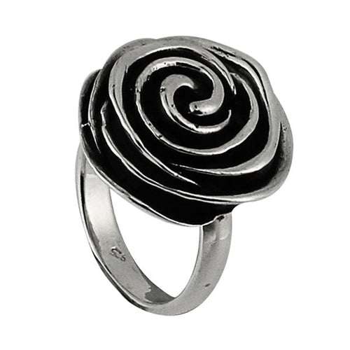 Silberring Blume Spirale schwarz 925er Sterling Silber Designer Ringe Schmuck - chic - net.de