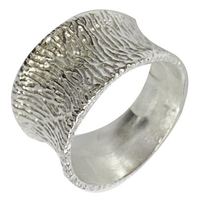 Silberring breit hell oxidiert Maserung 925er Sterling Silber Unisex Silberschmuck Ringe - chic - net.de