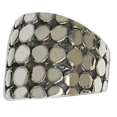 Silberring breit massiv dunkel oxidiert gemustert 925er Sterling Silber Damen Silberschmuck - chic - net.de