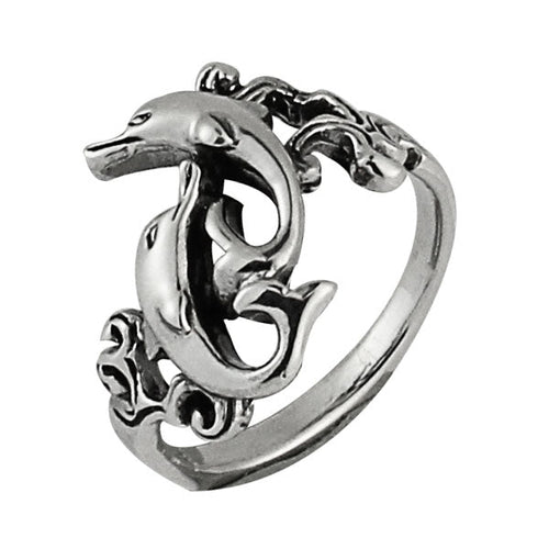 Silberring Delphine Fische Schnörkel 925er Sterling Silber Designer Ringe Schmuck - chic - net.de