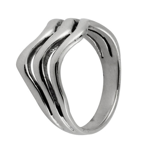 Silberring drei Zick Zack Wellen 925er Sterling Silber Designer Ringe Schmuck - chic - net.de