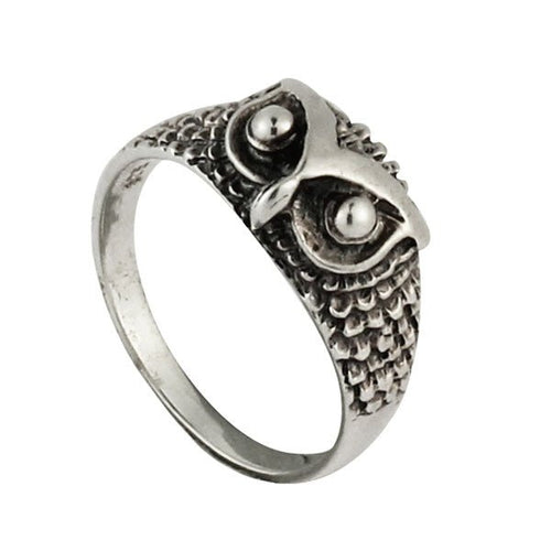 Silberring Eule Kopf Gefieder 925er Sterling Silber Designer Ringe Schmuck - chic - net.de