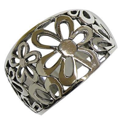 Silberring filigran Blumen breit Ring Silberschmuck 925er Sterling Silber Damen Schmuck Ringe - chic - net.de