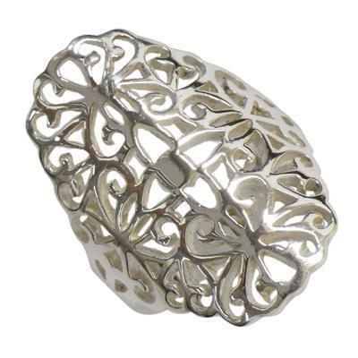 Silberring filigran Ornamente breit groß Ring 925er Sterling Silber Damen Schmuck Ringe - chic - net.de