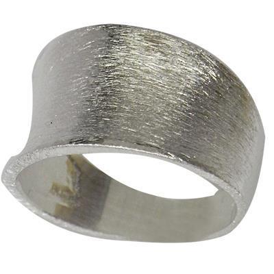 Silberring gebürstet gewölbt breit Ring 925er Sterling Silber Unisex Schmuck Ringe - chic - net.de