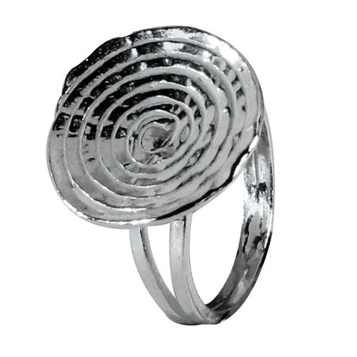 Silberring gehämmert rund Spirale 925er Sterling Silber Designer Ringe Schmuck - chic - net.de