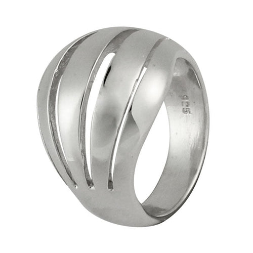 Silberring halbkugelig Spalten 925er Sterling Silber Designer Ringe Schmuck - chic - net.de