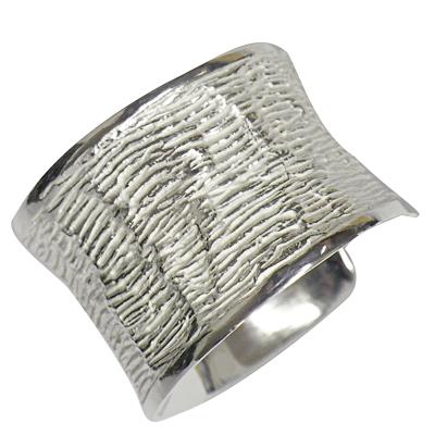 Silberring hell oxidiert Wellen offen aus 925er Sterling Silber Silberschmuck Damen Ringe - chic - net.de