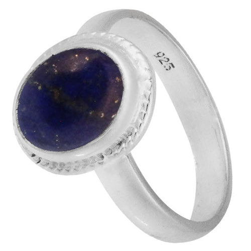 Silberring Lapis 10 mm blau oval Zopf Rand 925er Sterling Silber Stein Ringe Schmuck - chic - net.de