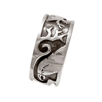 Cargar imagen en el visor de la galería, Silberring massiv Muster Vögel dunkel oxidiert Ring 925er Sterling Silber Ringschmuck Damen - chic - net.de
