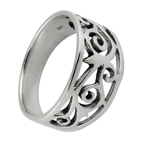 Silberring Muster spiralig Spitzen 925er Sterling Silber Designer Ringe Schmuck - chic - net.de