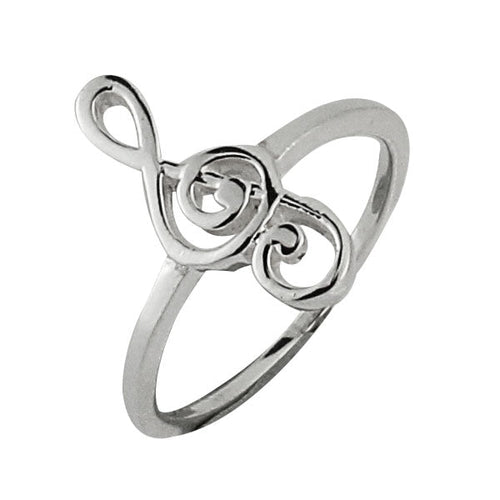 Silberring Notenschlüssel Musik 925er Sterling Silber Designer Ringe Schmuck - chic - net.de