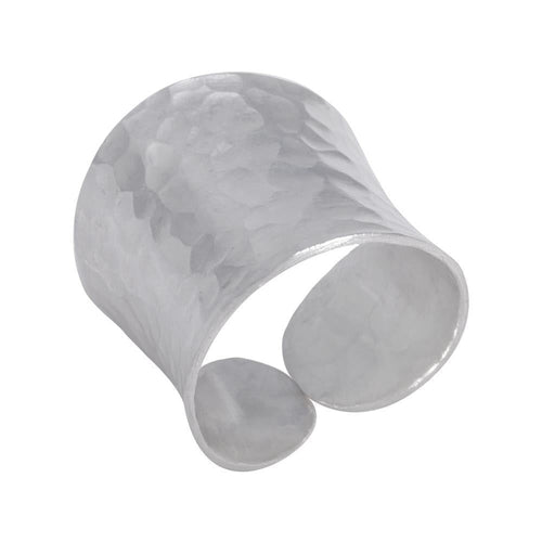 Silberring offen verstellbar breit 25mm gehämmert Ringe 925 Sterling Silber Ring - chic - net.de