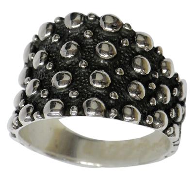 Silberring Punkte dunkel oxidiert Ring Silberschmuck unisex 925er Sterling Silber Ringe - chic - net.de