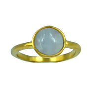 Load image into Gallery viewer, Silberring Ring Blue Lace Stein vergoldet weiß 925 Sterling - chic - net.de

