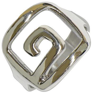 Silberring Ring eckige Spirale 925er Sterling Silber Damen Designer Schmuck Ringe - chic - net.de