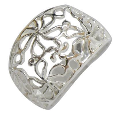 Silberring Ring filigran glänzend Blumen Muster 925er Sterling Silber Damen Schmuck - chic - net.de