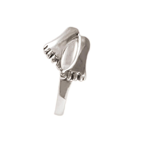 Silberring schmal zwei Füße dunkel oxidiert 925er Sterling Silber Damen Silberschmuck Ringe - chic - net.de