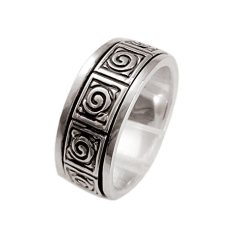 Silberring Spiralmuster dunkel oxidiert Ring 925er Sterling Silber Unisex Designer Schmuck - chic - net.de