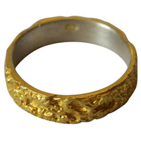 Load image into Gallery viewer, Silberring vergoldet 925 Sterlingsilber Bandring Krater - chic - net.de
