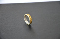 Load image into Gallery viewer, Silberring vergoldet 925 Sterlingsilber Bandring Krater - chic - net.de
