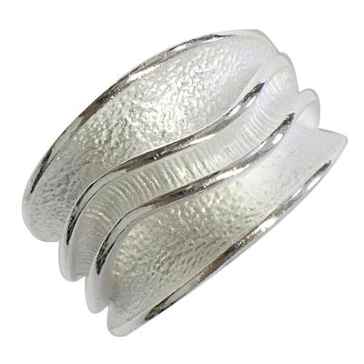 Silberring Wellen gemustert hell - oxidiert 925er Sterling Silber Silberschmuck Damen - chic - net.de