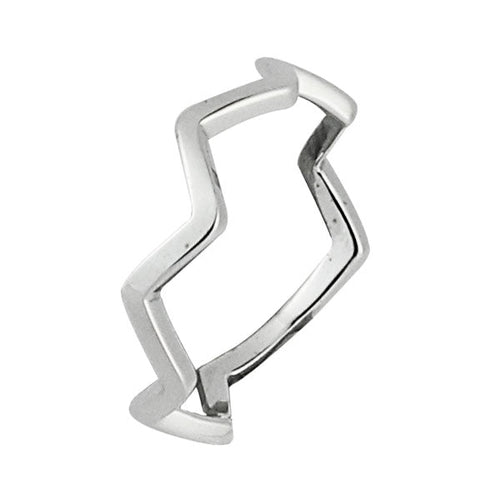 Silberring Zick Zack Linie unisex 925er Sterling Silber Designer Ringe Schmuck - chic - net.de