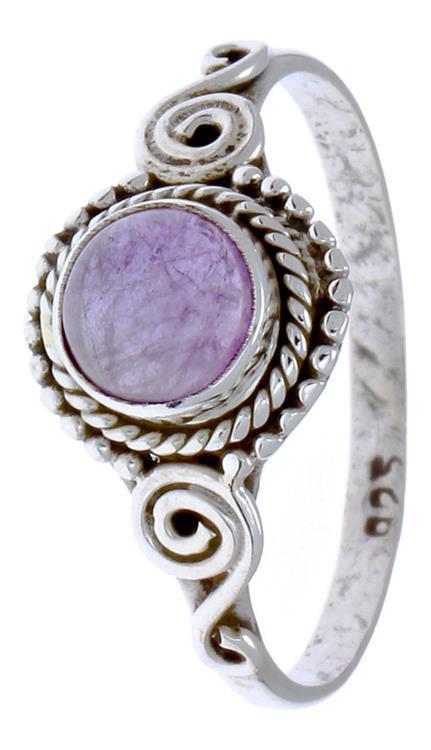 Silberringe Amethyst Seile Spiralbögen Kreise rund lila schmal 925er Sterling Silber Ringe - chic - net.de