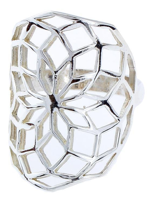 Silberringe Blume des Lebens Rauten Stern 925er Sterling Silber Tribal Schmuck - chic - net.de