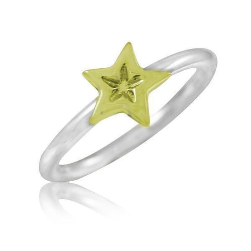 Silberringe Brass Stern im Stern gold 925er Sterling Silber Ring Ringe Damen Schmuck - chic - net.de