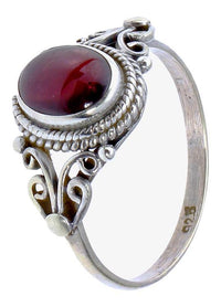 Cargar imagen en el visor de la galería, Silberringe Granat Seile Spiralbögen Kreise oval 925 - chic - net.de
