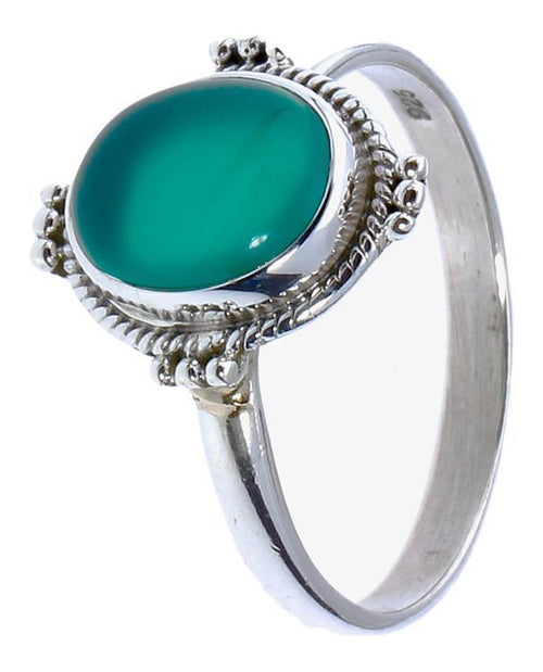 Silberringe grün Onyx Rand Seil Schnörkel viermal oval 925er Sterling Silber Ringe Schmuck - chic - net.de