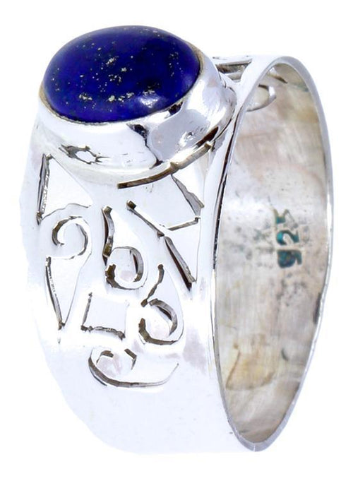 Silberringe Lapis breit Ornamente Raute Spirale 925er Sterling Silber Ringe Schmuck - chic - net.de