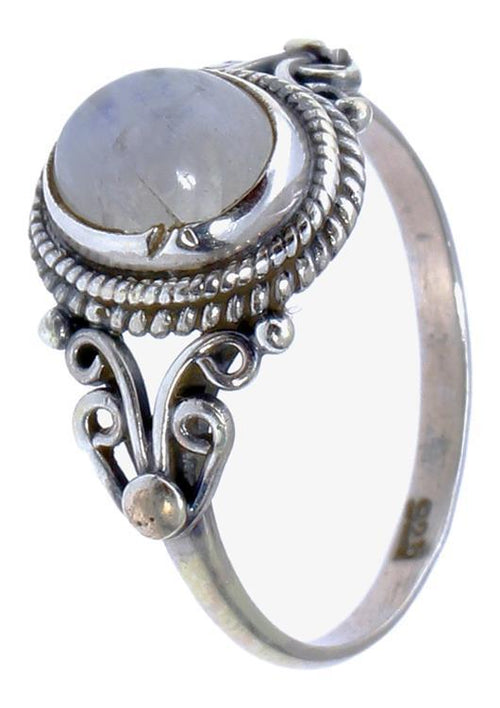 Silberringe Mondstein Seile Spiralbögen Kreise oval 925er Sterling Silber Ringe Schmuck - chic - net.de