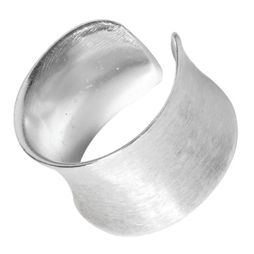 Silberringe offen breit gebürstet konkav 925 Sterling Silber Ringe matt glänzend - chic - net.de